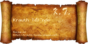 Krauth Tünde névjegykártya